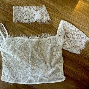 Lace off the shoulder top